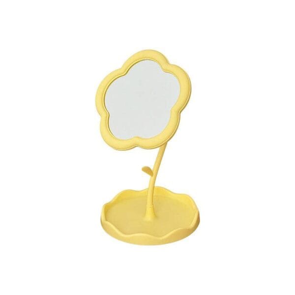 floral makeup mirror with rotating stand - Image 3